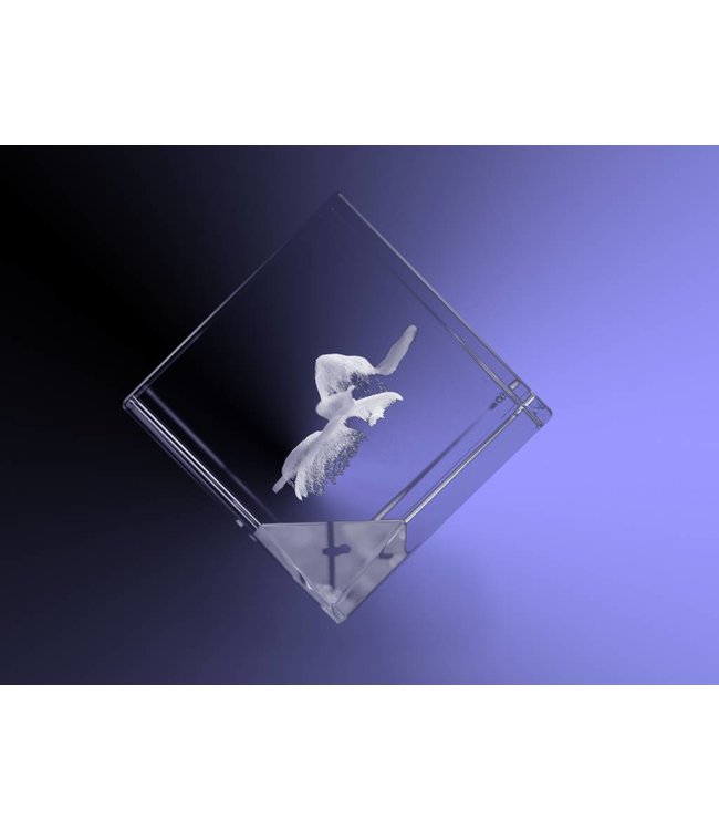 3D foto in glas - Kubus 5 cm staand op hoek - Kristal Glas