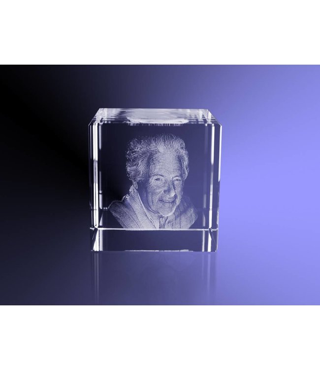 3D foto in glas - Kubus 10 cm  - Kristal Glas