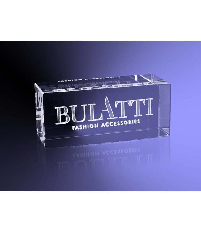 2D foto in glas - Rechthoek blok 6x6x9 cm - Kristal Glas