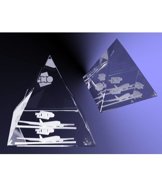 2D foto in glas - Piramide klein - Kristal Glas