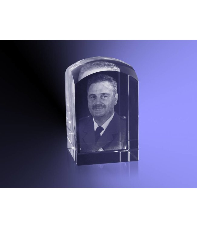 2D foto in glas - Koepel 5x5x8 cm - Kristal Glas