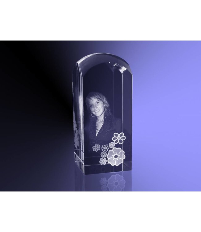 2D foto in glas - Koepel 5,5x5,5x13 cm -  Kristal Glas