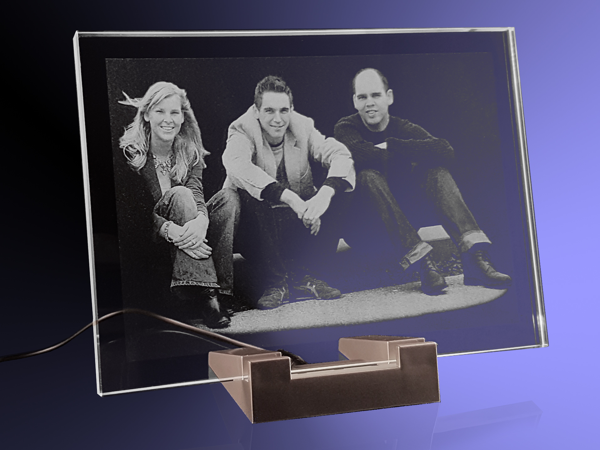 Glazen plaat van kristal glas met eigen foto JustMoreGifts