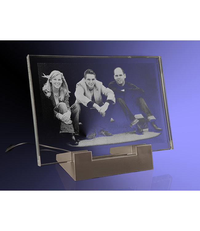 2D foto in glas - Vlakglas 130x90x8mm met verlichting - Kristal Glas