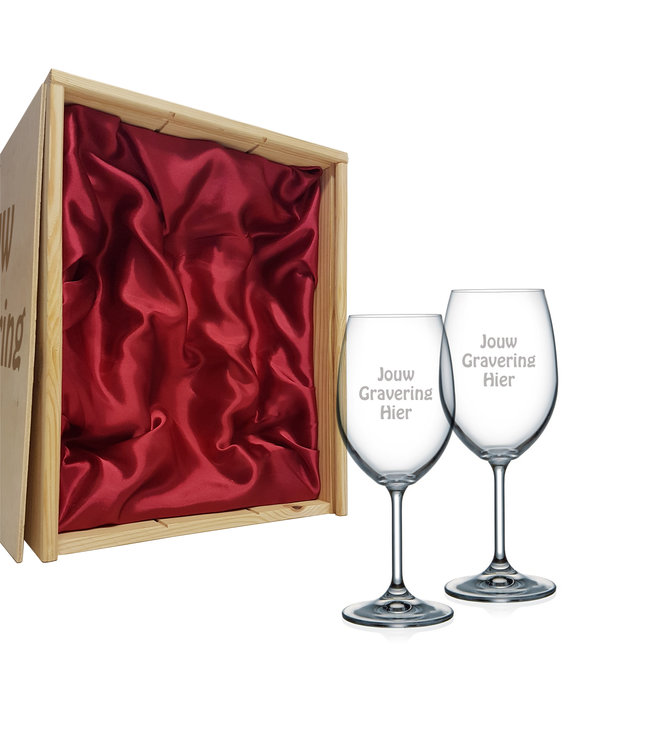 Wijnkist met wijnglazen graveren