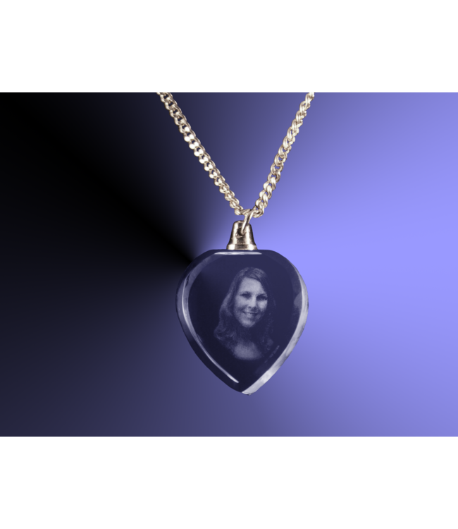 2D foto in glas - Hanger hart - Kristal Glas