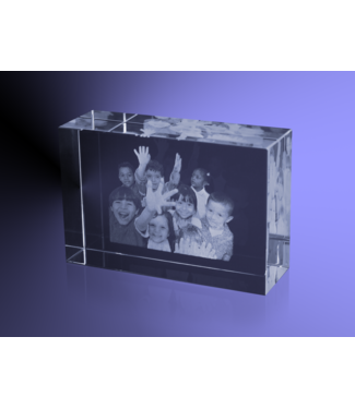 2D foto in glas - Rechthoek blok  6x9x3 cm - Kristal Glas