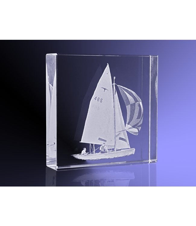 2D foto in glas - Vierkant blok  8x8x2 cm - Kristal Glas