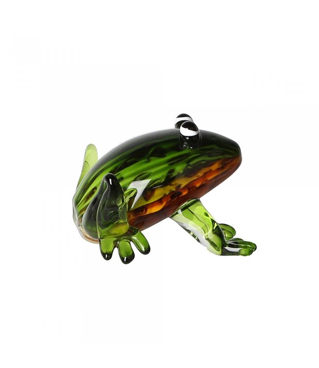 Glazen beeld 'Kikker zittend'