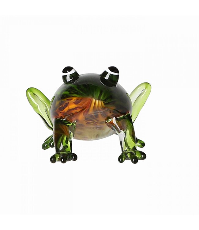 Glazen beeld 'Kikker zittend'