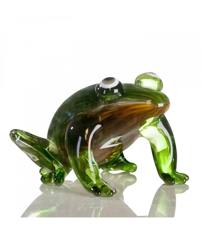 Glazen beeld 'Kikker zittend'