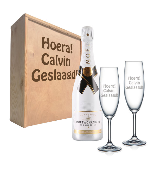 Champagnepakket met 2 champagneglazen - Moët & Chandon Ice Impérial