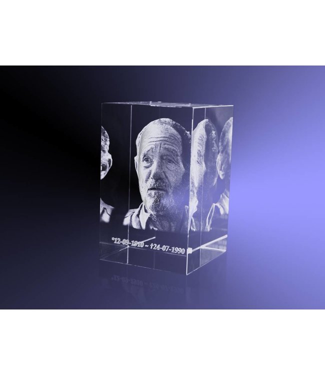 3D foto in glas - Rechthoek Blok - 6x6x9 cm - Kristal Glas