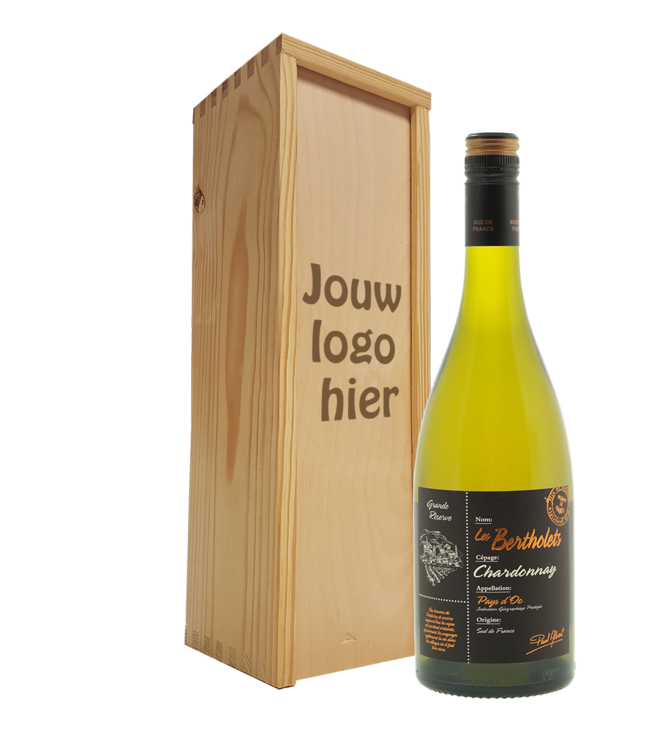 Wijnpakket met gegraveerde deksel en keuze fles wijn