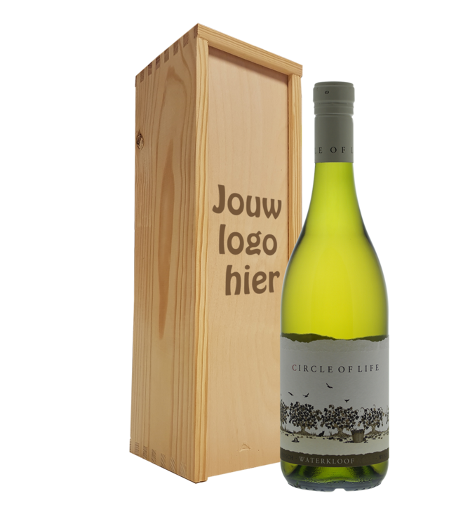 Wijnpakket met gegraveerde deksel en keuze fles wijn