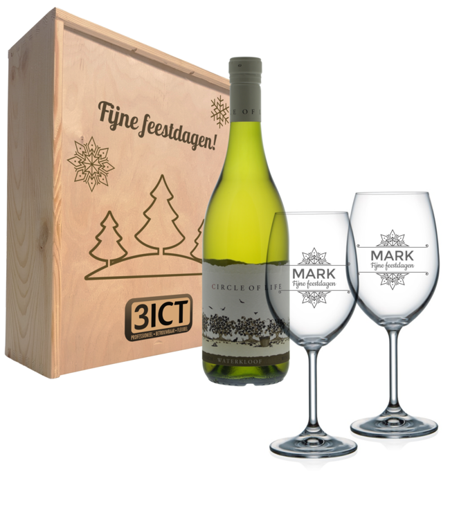Wijnpakket met 2 glazen - Circle of life White