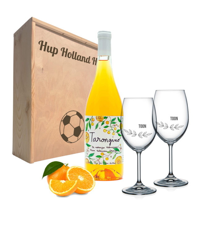 Wijnpakket met 2 glazen - Tarongino Orange