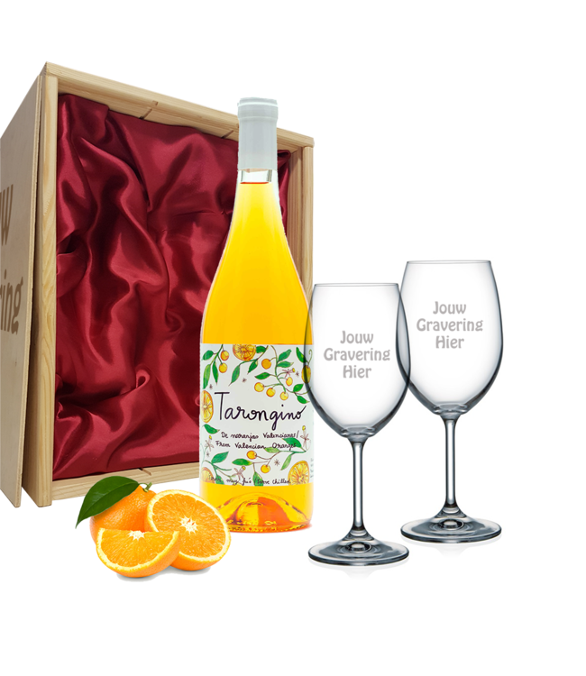 Wijnpakket met 2 glazen - Tarongino Orange