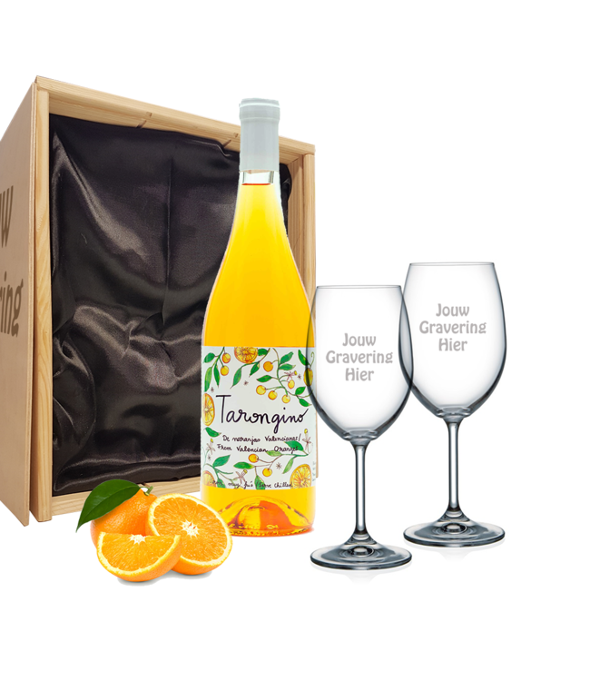 Wijnpakket met 2 glazen - Tarongino Orange