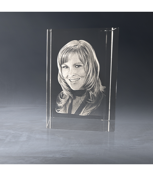 3D foto in glas - Rechthoek Blok - 4x4x6 cm - Kristal Glas