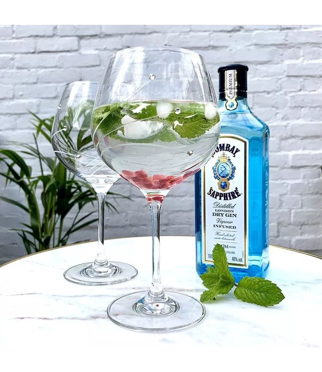 Set van 2 ginglazen met Swarovski stenen graveren