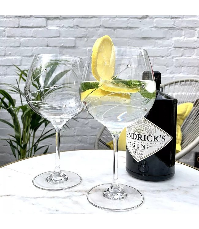 Set van 2 ginglazen met Swarovski stenen graveren