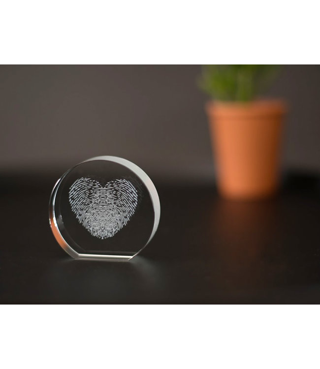 2D foto in glas - Cirkel - 3 maten - Kristal Glas