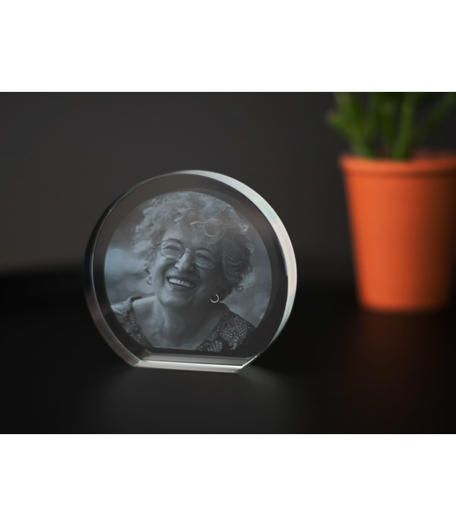 2D foto in glas - Cirkel - 3 maten - Kristal Glas