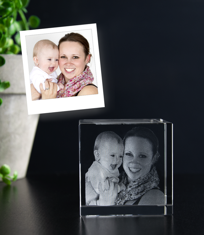 3D foto in glas - Kubus 5 cm - Kristal Glas