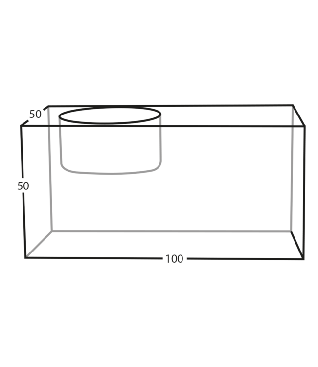 3D foto in glas - Waxinelichthouder liggend - 10x5x5 cm - Kristal Glas
