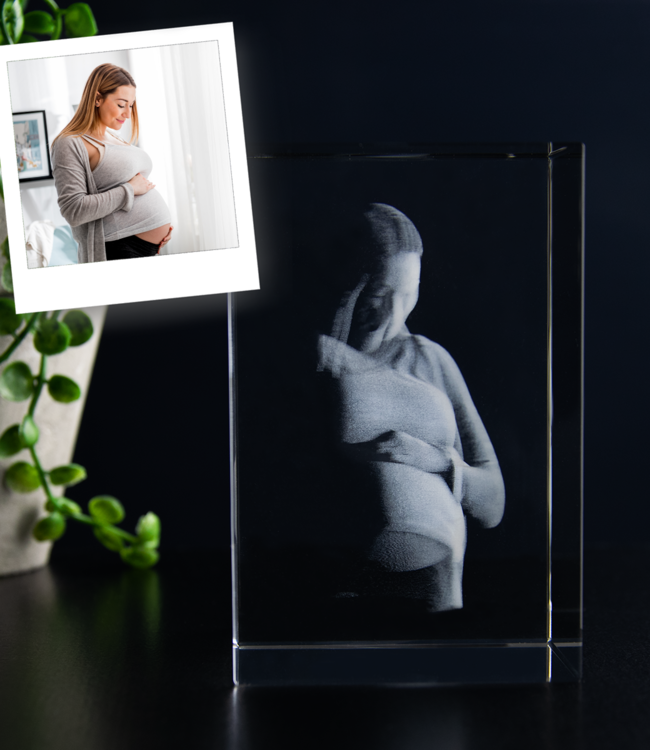 3D foto in glas - Rechthoek Blok - 6x6x9 cm - Kristal Glas