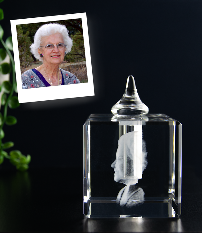 3D foto in glas - Urn klein  - 5x5x8 cm - Kristalglas