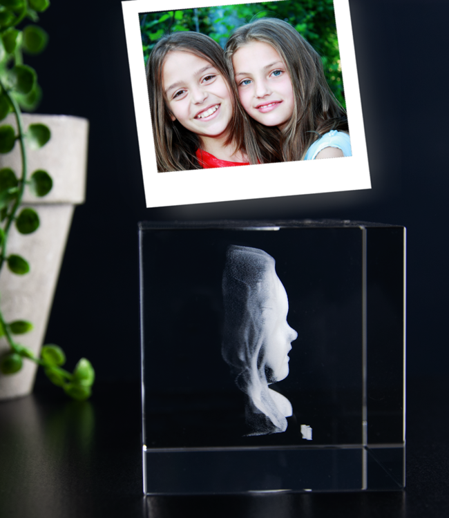 3D foto in glas - Rechthoek Blok - 6x6x9 cm - Kristal Glas