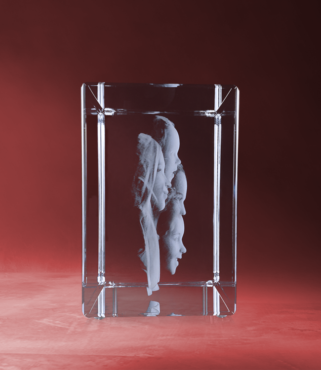 3D foto in glas - Rechthoek Blok - 20x15x10 cm - Kristal Glas