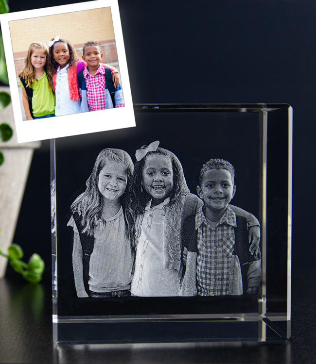 3D foto in glas - Kubus 8 cm - Kristal Glas