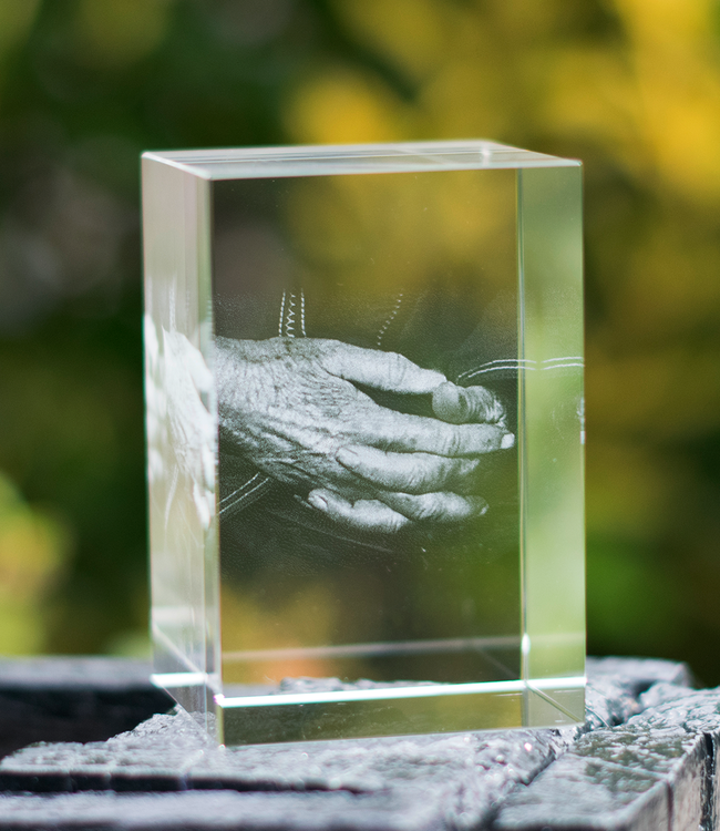 3D foto in glas - Rechthoek Blok - 6x6x9 cm - Kristal Glas