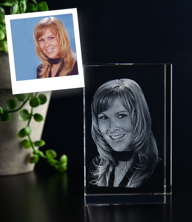3D foto in glas - Rechthoek Blok - 5x5x8 cm - Kristalglas