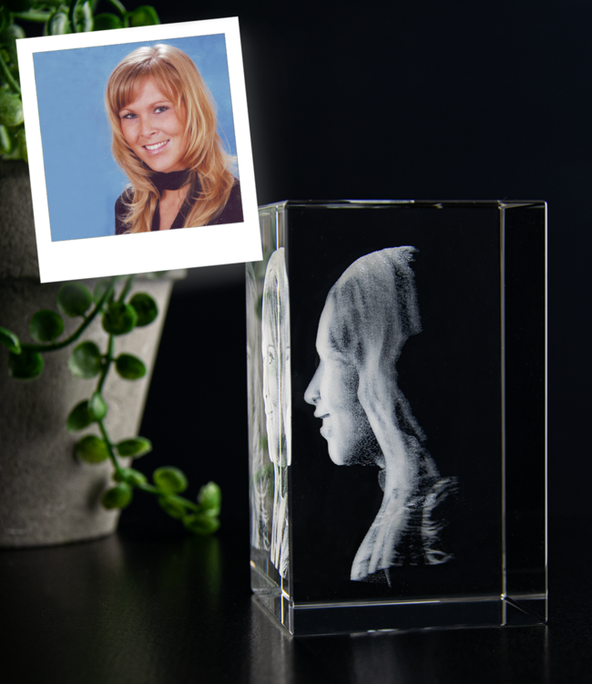 3D foto in glas - Rechthoek Blok - 5x5x8 cm - Kristalglas
