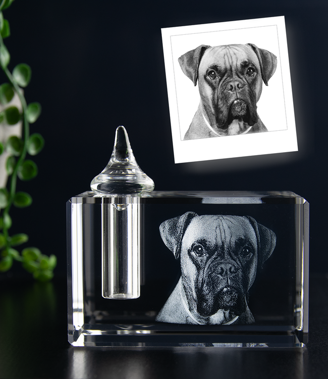 3D foto in glas - Urn klein  - 5x5x8 cm - Kristalglas
