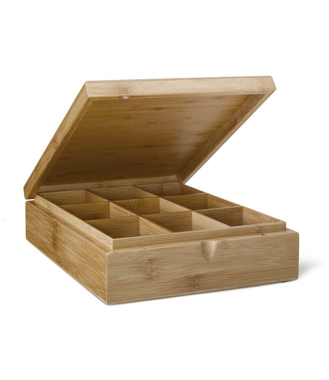 Theekist met tekst graveren (9 vakken)