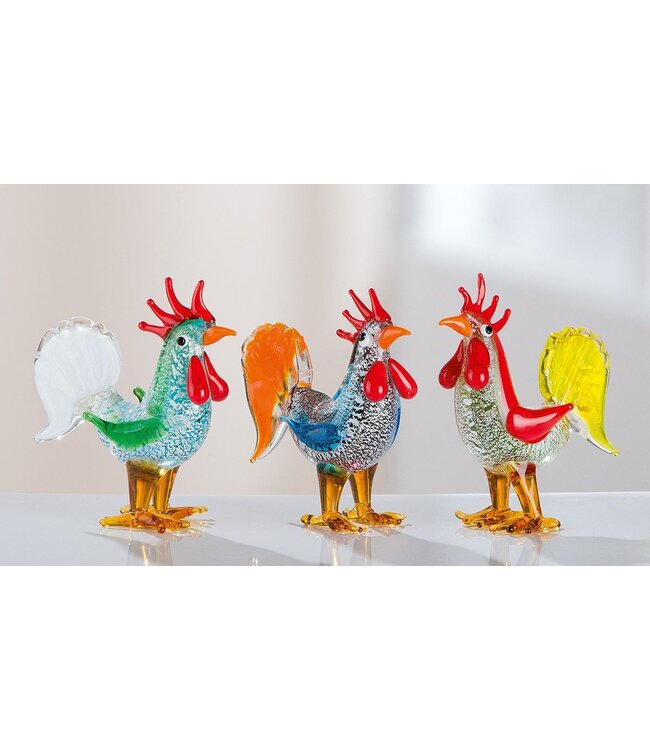 Glazen Haantjes - set van 3