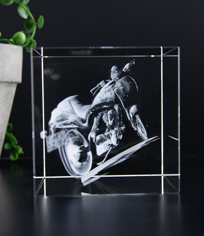 3D foto in glas - Rechthoek Blok - 8x8x12 cm - Kristal Glas