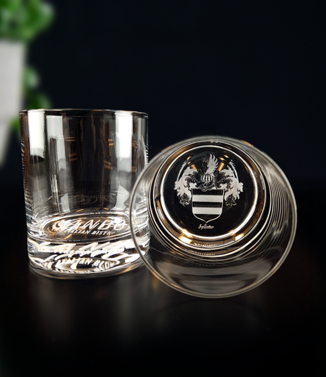 Whisky / water glas met foto in bodem