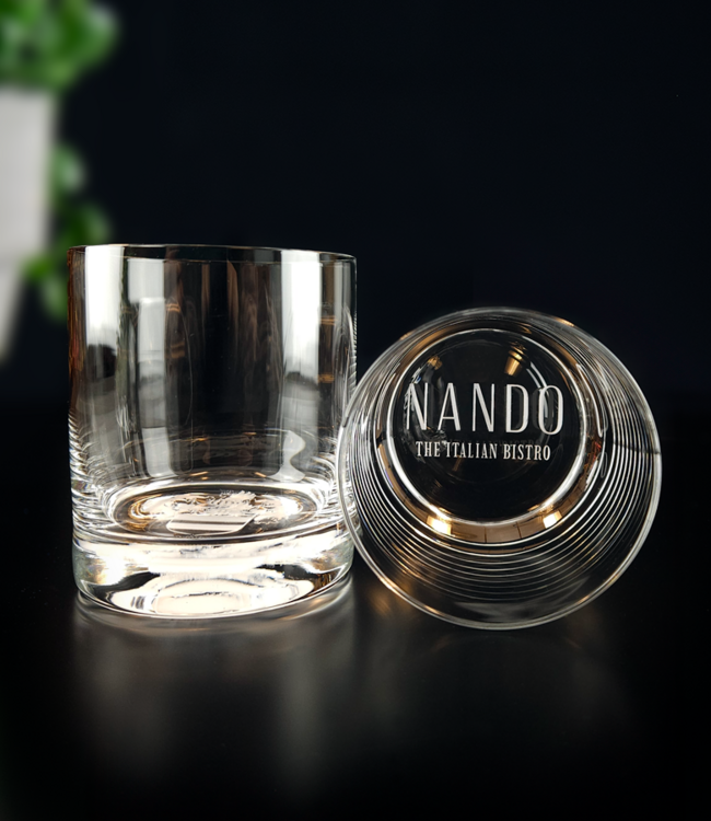 Whisky / water glas met foto in bodem