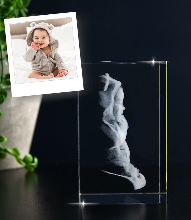 3D foto in glas - Rechthoek Blok - 5x5x8 cm - Kristalglas