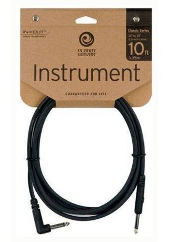 Planet Waves Planet Waves Classic Series Instrument Cable, Right Angle Plug, 10ft, 3m, NEW