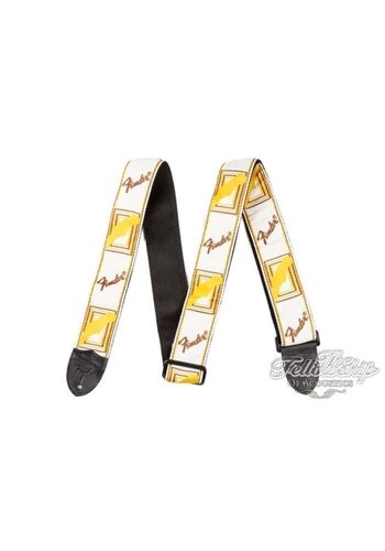 Fender Fender 2inch Monogrammed Gitaarband wit/bruin/geel