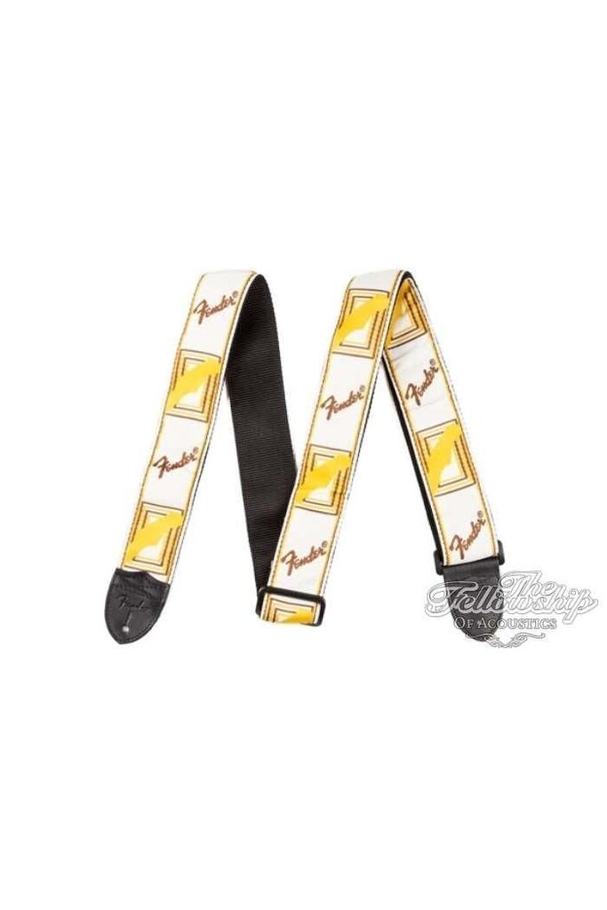 Fender 2inch Monogrammed Gitaarband wit/bruin/geel