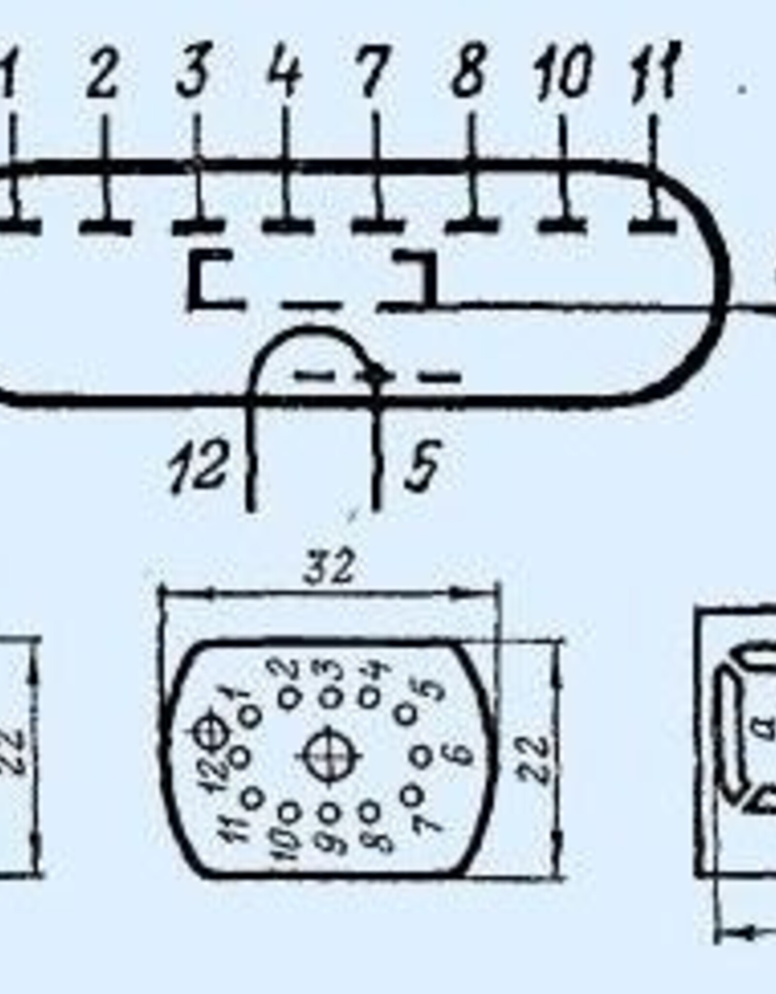 Nixie IV-22 (ИВ-22) VFD Buis, Post USSR, Vintage