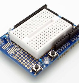 Prototype shield Arduino uno met mini breadboard